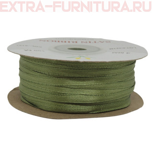 Лента атласная  3 мм  цв.137 хаки рул.100м