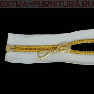 Молния спираль декор Т7 50см цв.белый/золото