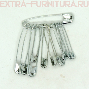 Булавки английские АССОРТИ цв. никель (уп.864шт)