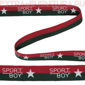 Тесьма SPORT BOY шир.20мм цв.красный/зеленый (уп.43м)