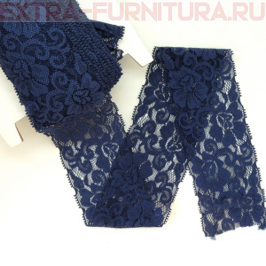 Кружево-стрейч TBY-L840 шир.65мм, цв.S919 синий сапфир (уп.25м)