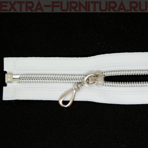 Молния спираль декор Т5 85см цв.белый/серебро MaxZipper