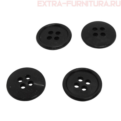 Пуговицы 17/4 термохимостойкие цв.черный, уп.1000шт