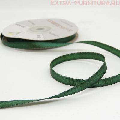 Лента атласная  6 мм  цв.119 изумруд рул. 27,42м