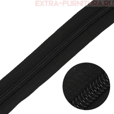  Молния рулонная спираль тип Т5, цв. черный, пл.14 гр/м