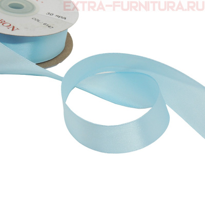 Лента атласная 24 мм цв 147 светло-голубой рул. 27,42м