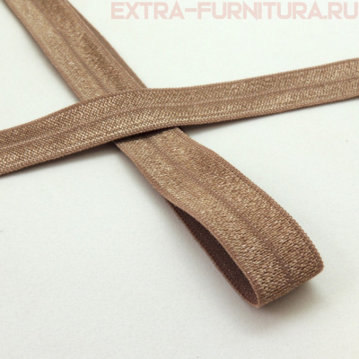 Резинка окантовочная 15мм цв.293 св.коричневый, блестящая уп. 50м