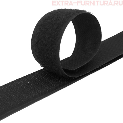 Лента контакт 25мм цв.черный (25м) К