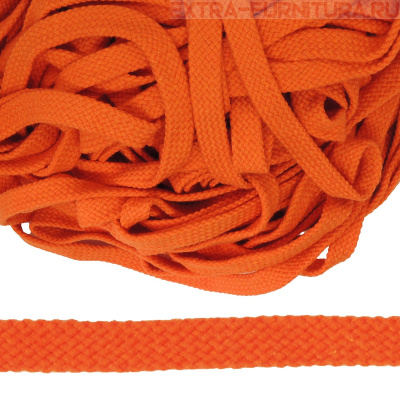 Шнур плоский х/б 12мм, цв.оранжевый 125, уп.50м, пл. 9,88 гр/м