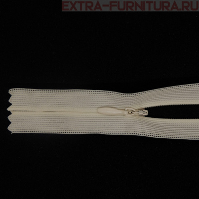 Молния потайная № 3, 50 см, цв. 103 молочный п/э пл.9,3 гр/м