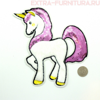 Аппликация ТАП 2095 Единорог лиловая грива 